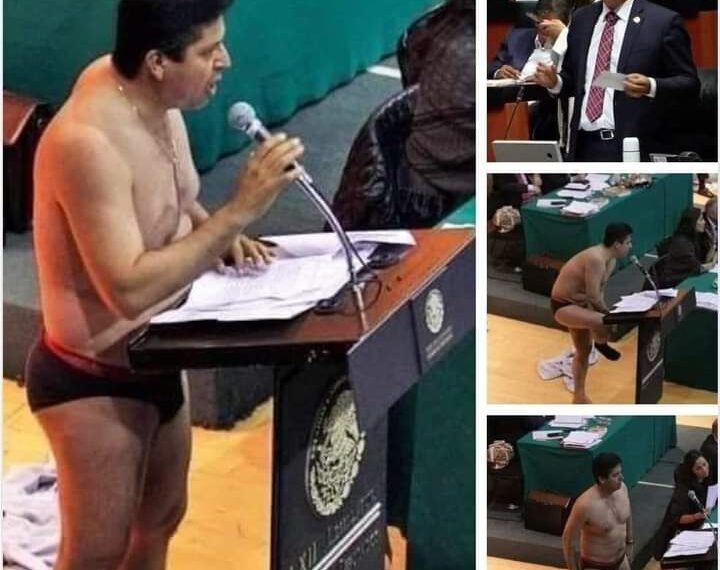 Scandale au Parlement mexicain : Le député Antonio Garcia livre un discours nu en signe de…