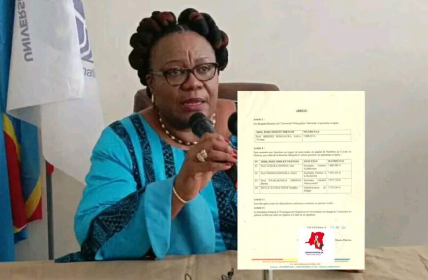 Le Cercle Sophie Kanza salue la nomination de la Professeure Yvonne Ibebeke à la…